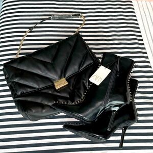 NWOT Zara quilted  black purse